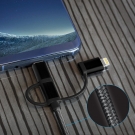 USB kabel, USB A- Micro B+ USB-C + Apple (3u1),1m