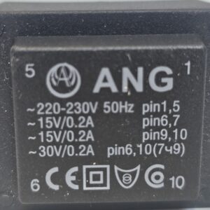 PRINT TRAFO 2X15V 0,4A ANG