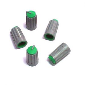 DUGME ZA POTENCIOMETAR 6mm PLASTICNO SIVO-ZELENO