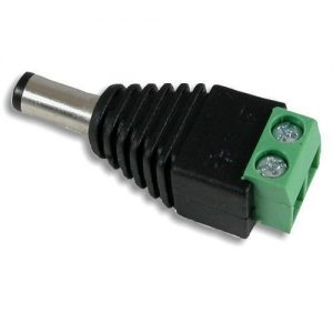 KONEKTOR DC MUSKI KABLOVSKI PLASTICNI 2,1mm SA KLEMOM