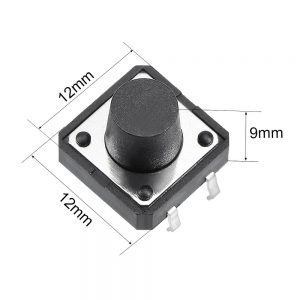 MINI TASTER 12X12 X9mm CRNI DTS21B/4
