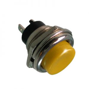 TASTER ZUTI OKRUGLI METALNI KL-89S