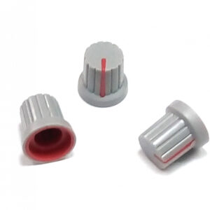 DUGME ZA POTENCIOMETAR 6mm PLASTICNO SIVO-CRVENO