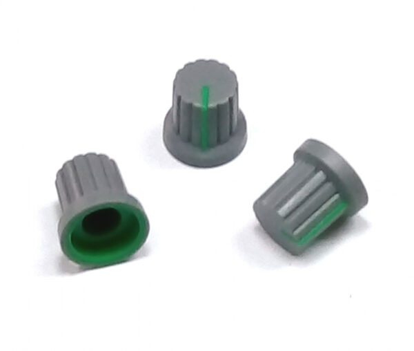 DUGME ZA POTENCIOMETAR 6mm PLASTICNO SIVO-ZELENO