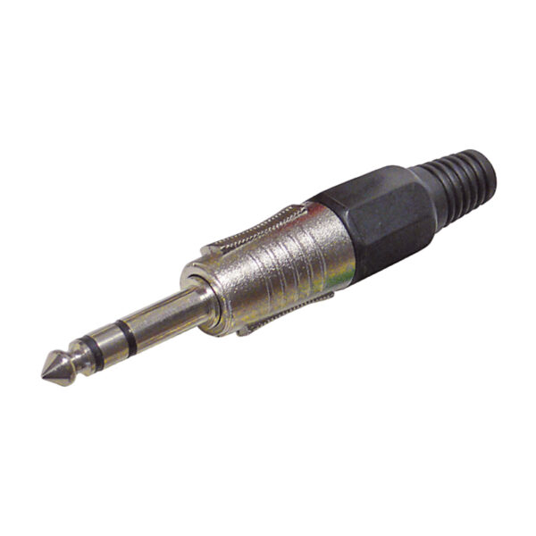 KONEKTOR 6,3mm MUSKI KABLOVSKI STEREO CRNI