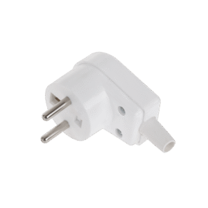 Beli WT-20S ugaoni utikač sa uzemljenjem